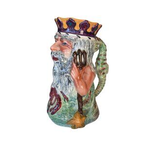 Vintage  Shorter & Son's Hand Crafted Father Neptune Pitcher Stein 11x7